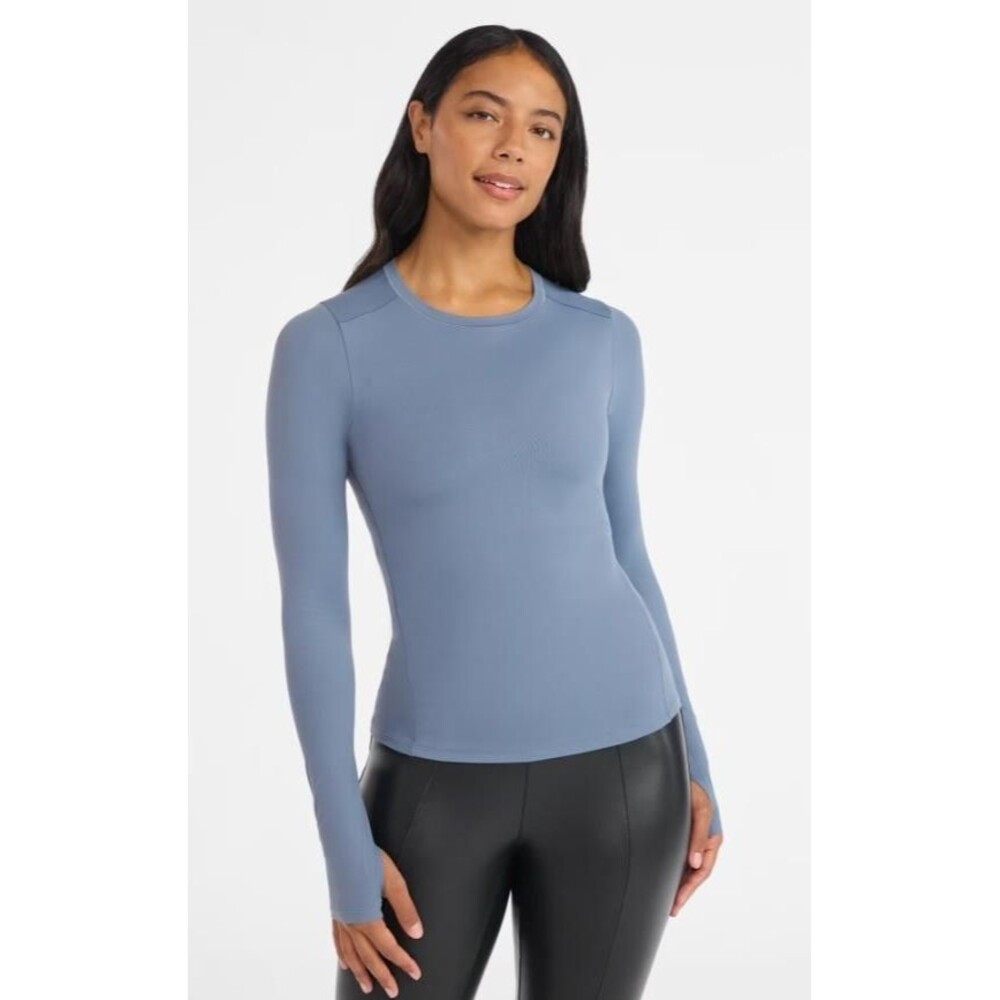 NWT Blue Sz XXXL (22) Soft Stretchy SOFT SCULPT Athletic Thumbhole Shirt AVIA